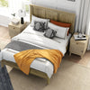 Rattan Nightstand with Storage Drawer and Cabinet-Natural