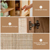 Rattan Sideboard Buffet Cabinet with 4 Cubbies and 2 Rattan-decorated Doors-Brown