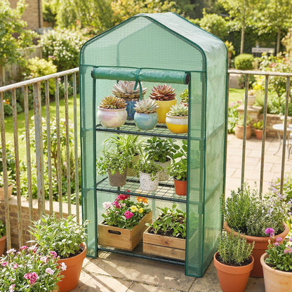 Outsunny Three-Tier Mini Greenhouse - Green
