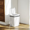 HOMCOM 15L Sensor Bin, Automatic Touchless Kitchen Bin, Easy Clean, Battery Operated for Home Office, Bedroom, Bathroom, White
