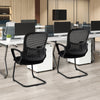 Reception Chairs Set of 2 with Breathable Mesh Back-Black