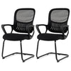 Reception Chairs Set of 2 with Breathable Mesh Back-Black