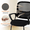 Reception Chairs Set of 4 with Breathable Mesh Back Storage-Black
