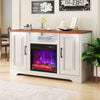 18 Inches Recessed Fireplace Heater with Remote Control and Adjustable Flame Colors