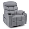 Recliner Chair with Massage and Heat Nursery Rocking Chair with 360° Swivel Function-Grey