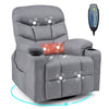 Recliner Chair with Massage and Heat Nursery Rocking Chair with 360° Swivel Function-Grey