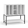 Record Player Stand with Charging Station for Living Room-White