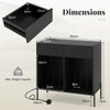 Record Player Stand with Power Outlets and Drawers for Living Room-Black
