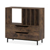 Record Player Stand Mid Century Turntable Stand with Open Compartment-Brown