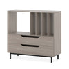 Record Player Stand Mid Century Turntable Stand with Open Compartment-Grey
