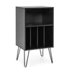 Record Player Stand 3-Tier Turntable Stand with Charging Station Vinyl Record Storage Table-Black