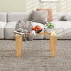 Rectangle Coffee Table with Transparent Tabletop and Rubber Wood Frame-Natural