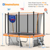 Rectangle Outdoor Trampoline 317 x 255 cm Backyard Trampoline-Orange