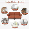 L-Shaped 2-Seater Upholstered Sectional Couch-Red