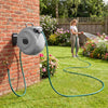 Retractable Garden Hose Reel 1.5 cm x 15 m Heavy Duty Wall Mount Hose Reel-Grey