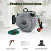 Retractable Garden Hose Reel 1.5 cm x 15 m Heavy Duty Wall Mount Hose Reel-Grey