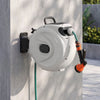 Retractable Garden Hose Reel 1.5 cm x 15 m Heavy Duty Wall Mount Hose Reel-White