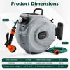 Retractable Garden Hose Reel 1.5 cm x 20 m Heavy Duty Wall Mount Hose Reel-Grey