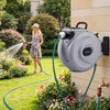 Retractable Garden Hose Reel 1.5 cm x 30 m Heavy Duty Wall Mount Hose Reel-Grey