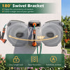 Retractable Garden Hose Reel 1.5 cm x 30 m Heavy Duty Wall Mount Hose Reel-Grey