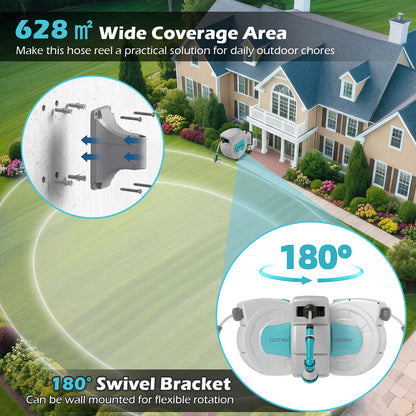 Retractable Garden Hose Reel Heavy Duty Water Hose for Patio