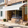 Retractable Telescopic Awning Sun Shade with Manual Crank Handle-Beige