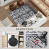 HOMCOM Modern Area Rug, Triangle Pattern Non-Slip Washable Rug, Chenille Floor Carpet for Living Room, Bedroom, Dining Room, Home Office, 170 x 120 cm, Black