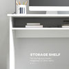 Vinsetto Home Office Chair and Computer Desk Set, Mesh Chair with Swivel Wheels, Study Desk with Storage Shelf, High Gloss White and Grey