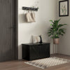 HOMCOM 100L Home Storage Box, with Safety Hinges - Black Wood-Effect