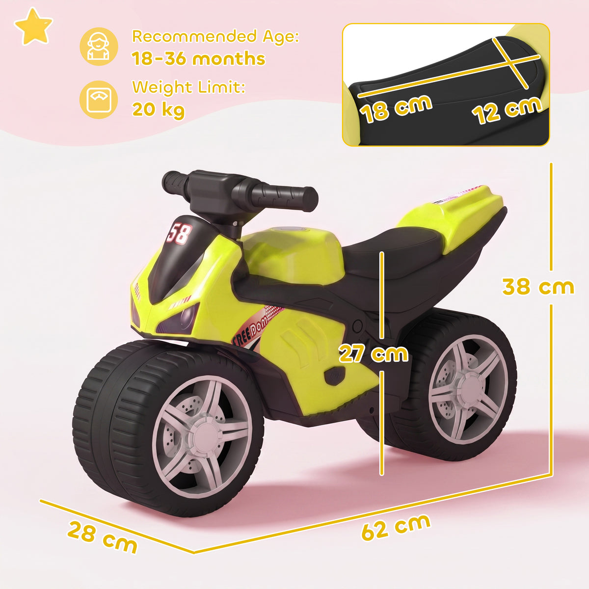 AIYAPLAY Balance Bike in Green