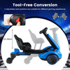 Ride on Drift Car for Kids 2-In-1 Go Kart with Adjustable Seat Sound LED Lights-Blue