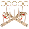 Ring Toss Game for Kids and Adults Outdoor Yard Game with 5 Rope Rings-Natural