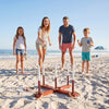 Ring Toss Game for Kids and Adults Outdoor Yard Game with 6 Rope Rings-Reddish Brown