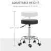 Vinsetto Round Rolling Stool, PU Leather Height Adjustable Stool Chair with Wheels and Swivel Seat for Salon, Massage, Spa, Home Kitchen, Black