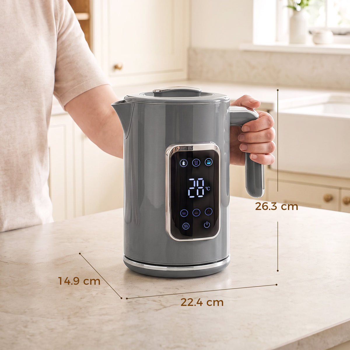 HOMCOM Electric Kettle in Grey
