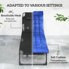 Outsunny Folding Sun Loungers for Garden Set of 2, 5-Position Oversized Camping Bed Recliner with Cushions, Blue