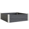 Outsunny Vinyl Raised Garden Bed Kit, 3 x 3 x 1ft Modular Elevated Garden Box with Slotting Legs and Open Bottom, Dark Grey