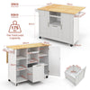 Rolling Kitchen Island Cart with Drop-Leaf Countertop-White