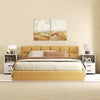 Rolling Nightstand with Storage Drawers and Shelves for Bedroom Set of 2-White