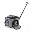 Rolling Pet Carrier with Telescopic Handle and Washable Pad Foldable