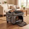 Rolling Pet Carrier with Telescopic Handle and Washable Pad Foldable