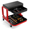Rolling Creeper Seat with 185 kg Capacity and Universal Casters-Black