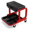 Rolling Creeper Seat with 185 kg Capacity and Universal Casters-Black