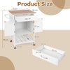 Rolling Kitchen Island Cart with Drawer and 2-Door Storage Cabinet-White