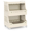 3/4/5/6 Tier Rolling Laundry Basket with Wheels and Handles for Laundry Room-Beige-3-Tier