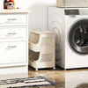 3/4/5/6 Tier Rolling Laundry Basket with Wheels and Handles for Laundry Room-Beige-3-Tier