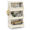 3/4/5/6 Tier Rolling Laundry Basket with Wheels and Handles for Laundry Room-Beige-4-Tier