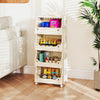 3/4/5/6 Tier Rolling Laundry Basket with Wheels and Handles for Laundry Room-Beige-5-Tier