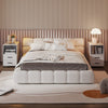 Rolling Nightstand with Storage Drawers and Shelves for Bedroom-White
