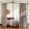 Room Divider Curtain Rod Adjustable Floor to Ceiling Tension Rod-Black